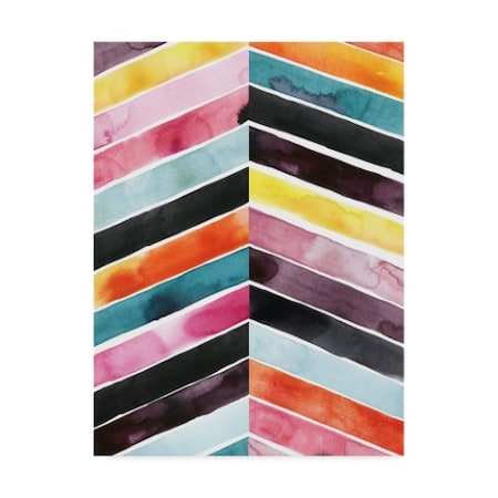 Grace Popp 'Vivid Watercolor Chevron I' Canvas Art,35x47